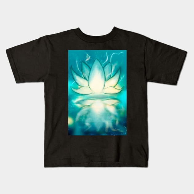 Blue lotus Kids T-Shirt by RebelliousArts
